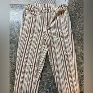 American Eagle Outfitters Striped Jeans - Brown and Cream